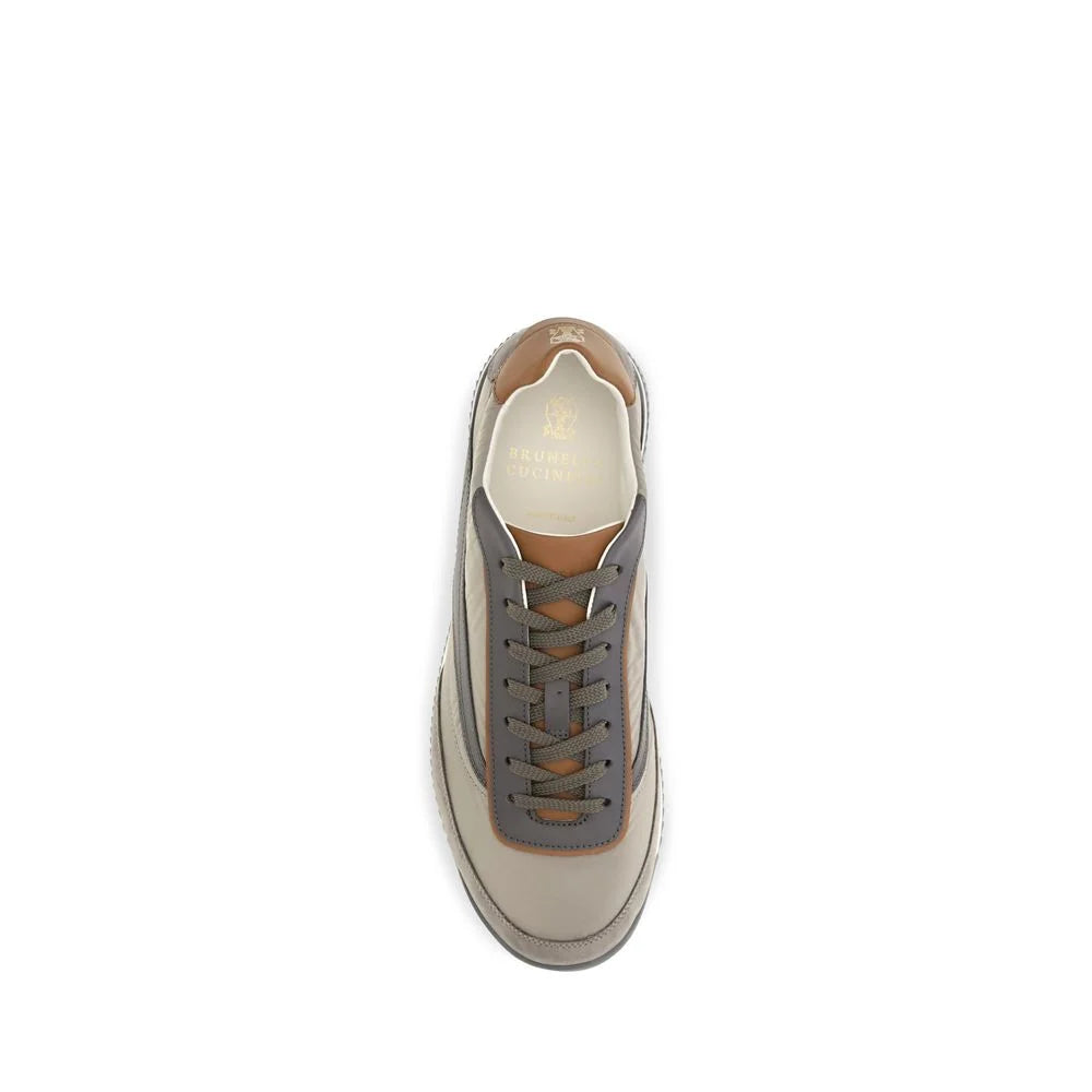 Brunello Cucinelli Beige Suede Leather Low Top Sneakers - EU42/US9