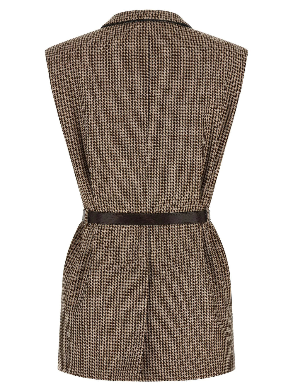 Brunello Cucinelli Beige Virgin Wool Sleeveless Jacket - IT40