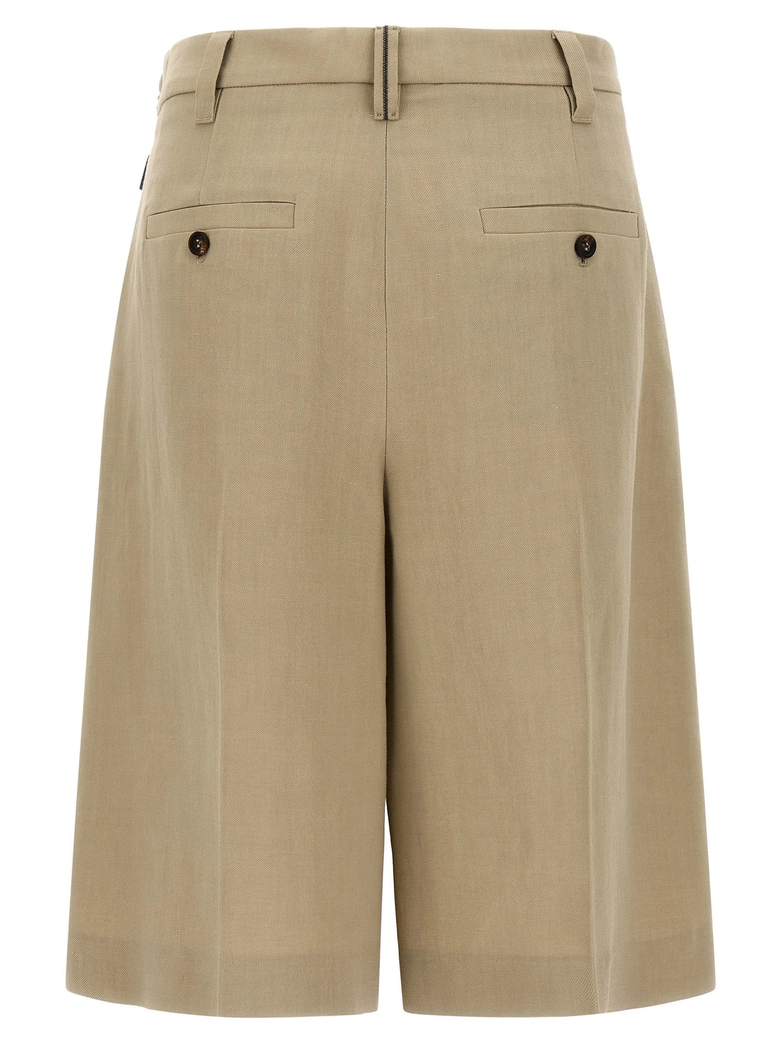 Brunello Cucinelli Beige Viscose Bermuda Shorts - IT42