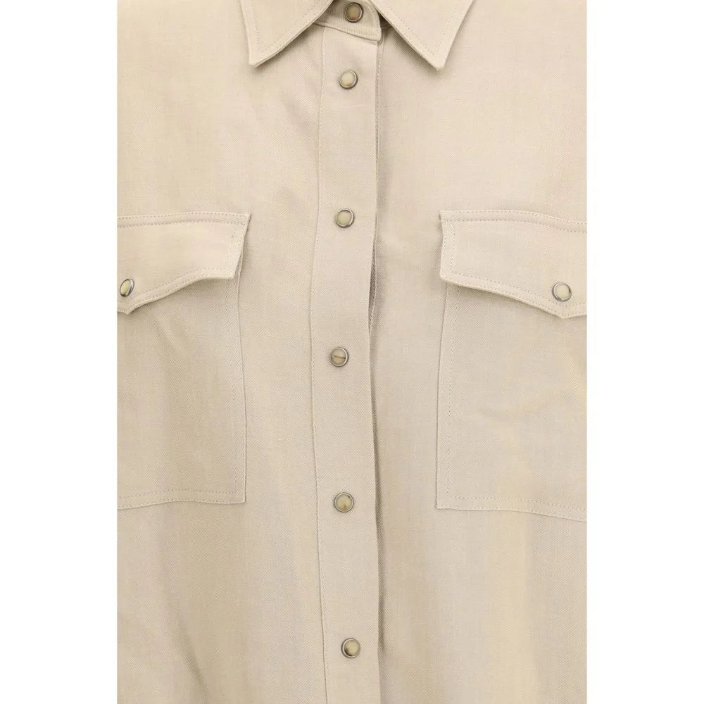 Brunello Cucinelli Beige Viscose Blouse