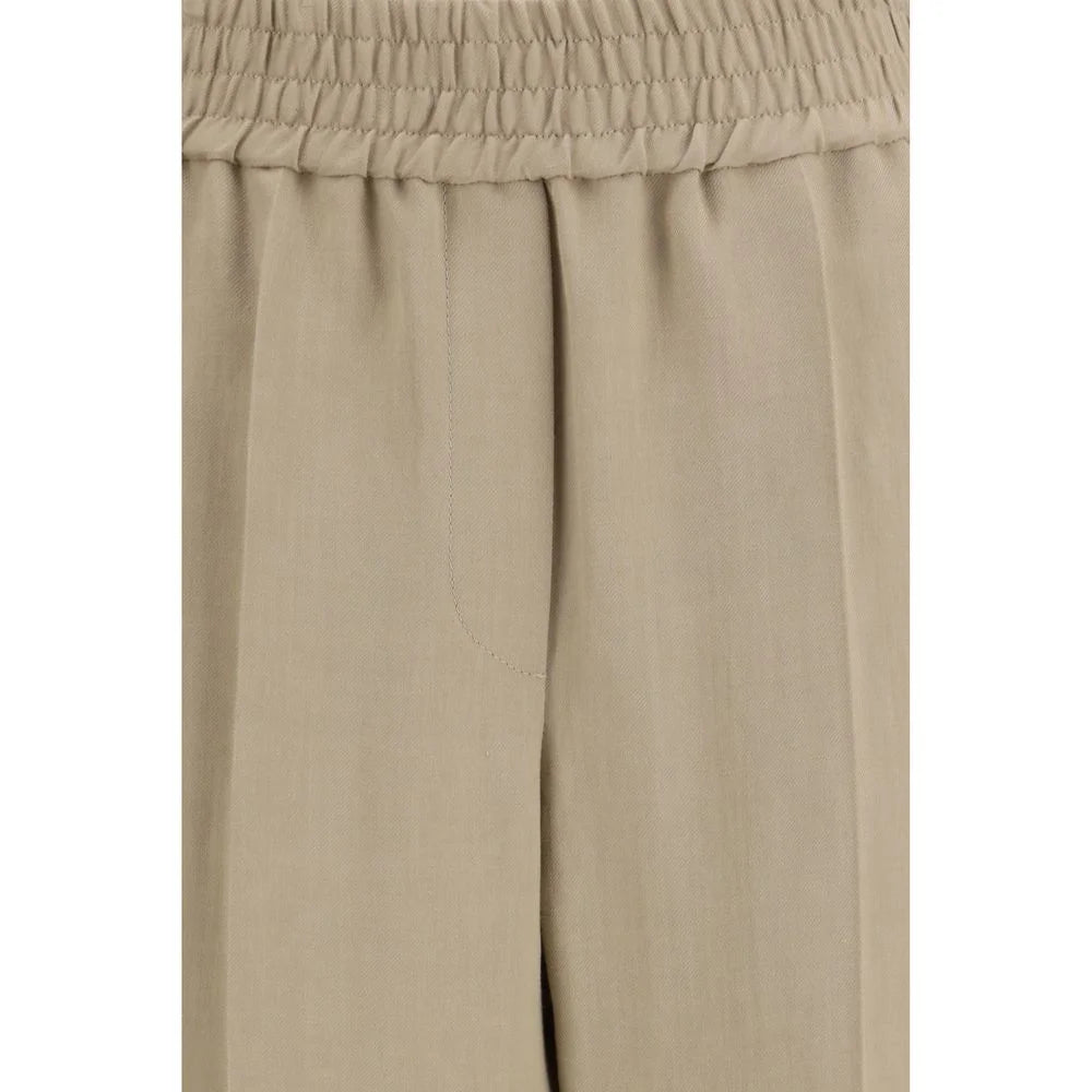 Brunello Cucinelli Beige Viscose Casual Pants
