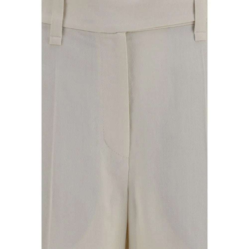 Brunello Cucinelli Beige Viscose Casual Pants
