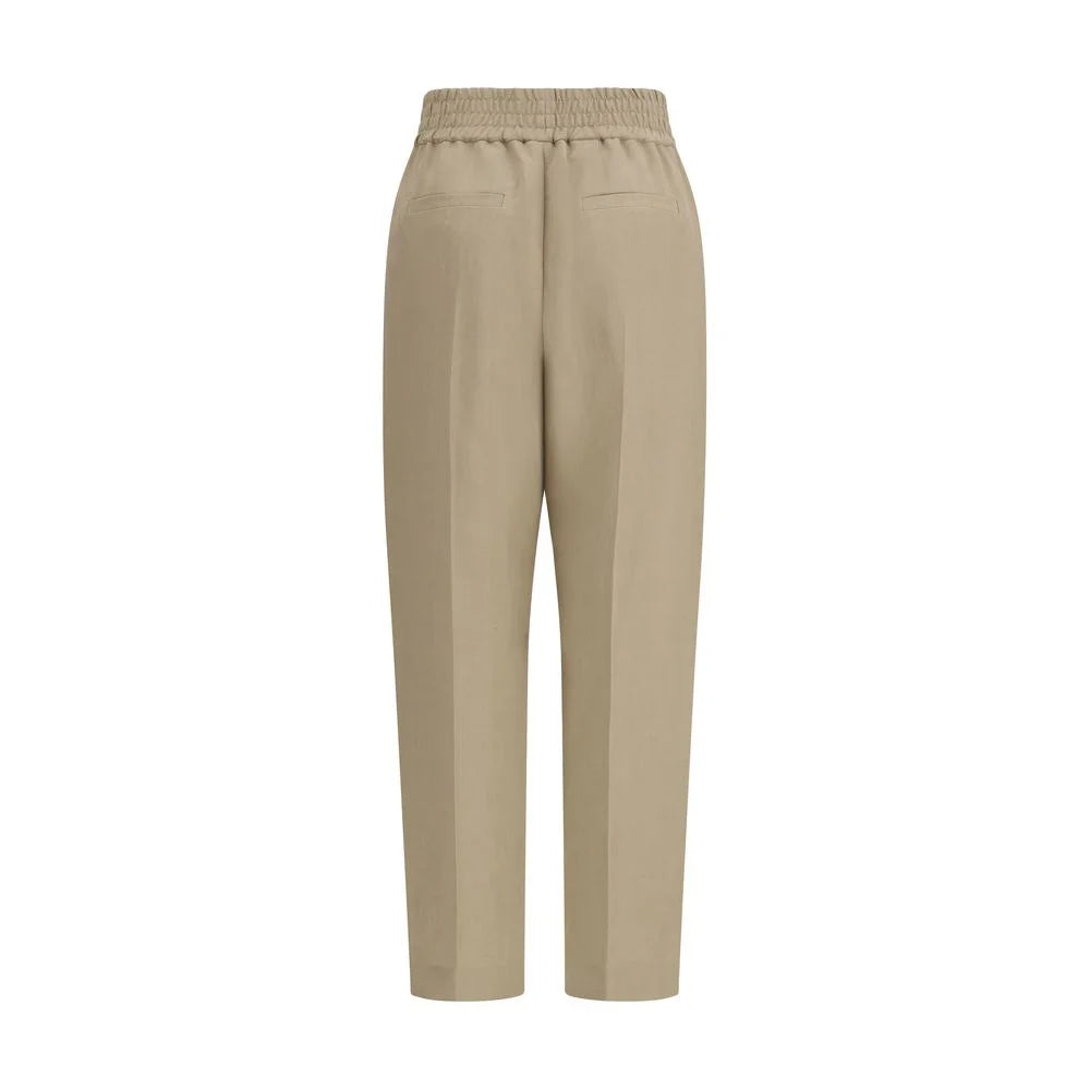 Brunello Cucinelli Beige Viscose Casual Pants