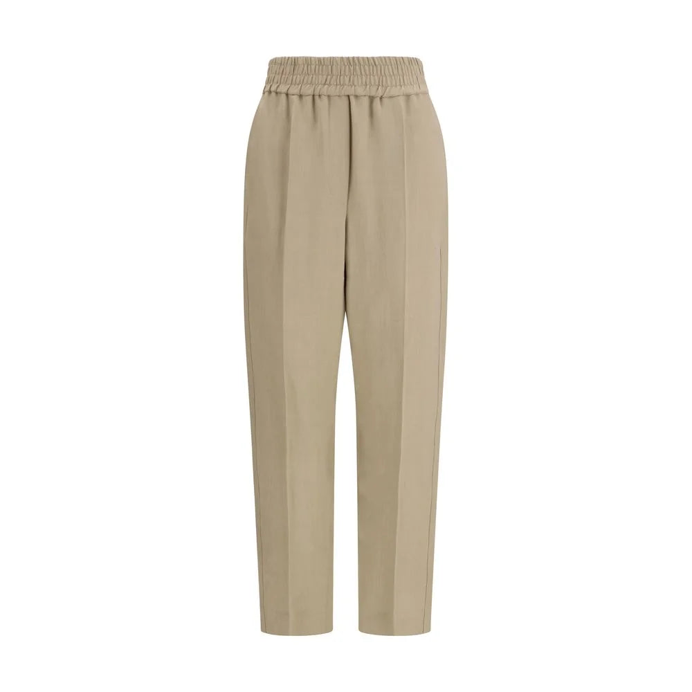 Brunello Cucinelli Beige Viscose Casual Pants