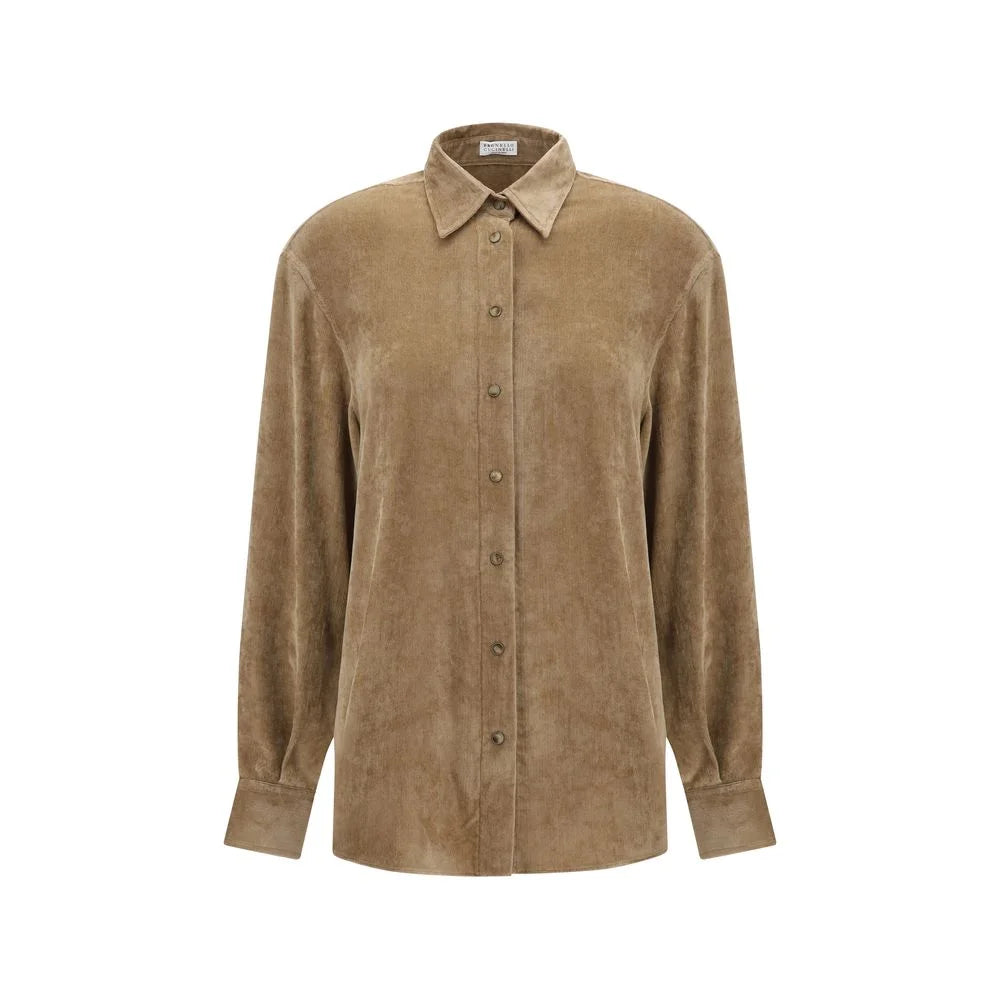 Brunello Cucinelli Beige Viscose Dress Shirt