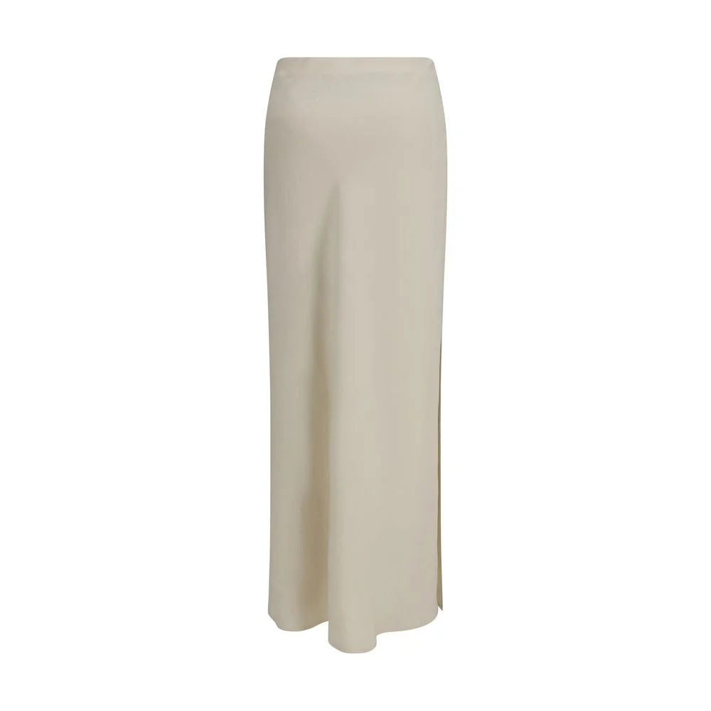 Brunello Cucinelli Beige Viscose Long Skirt