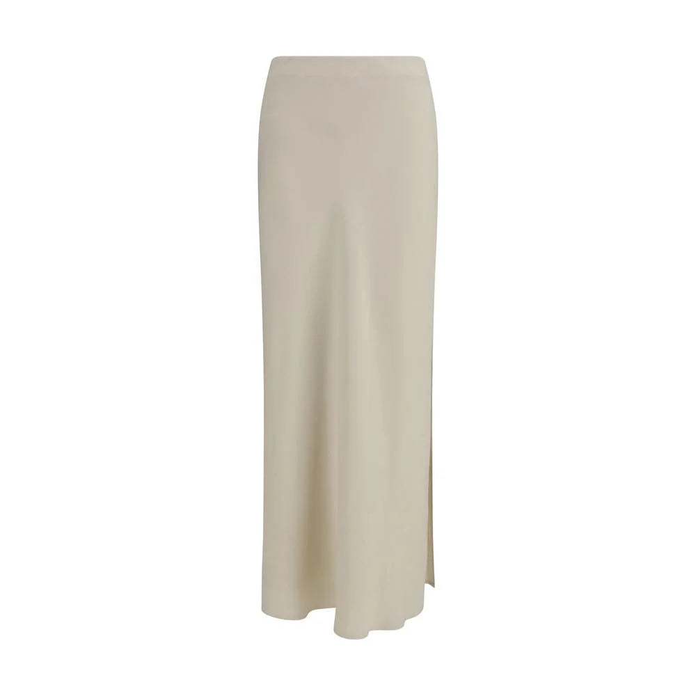 Brunello Cucinelli Beige Viscose Long Skirt