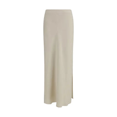 Brunello Cucinelli Beige Viscose Long Skirt