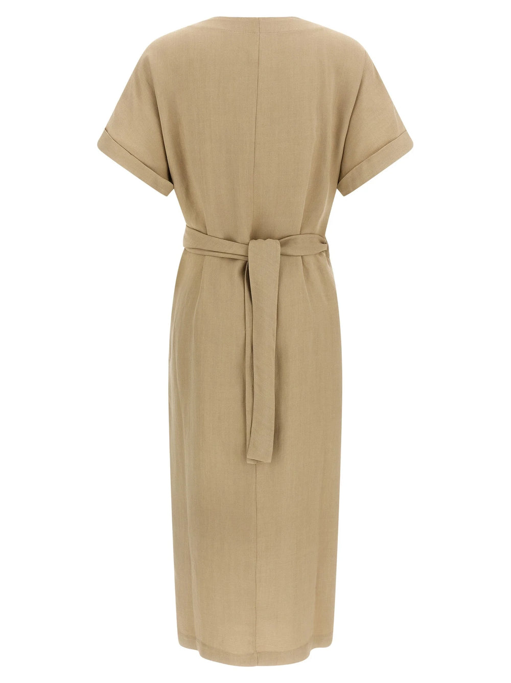 Brunello Cucinelli Beige Viscose Midi Dress - M