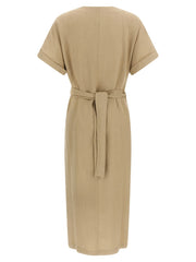 Brunello Cucinelli Beige Viscose Midi Dress - M