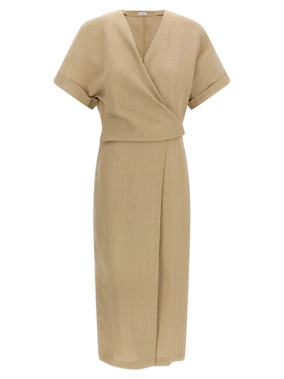 Brunello Cucinelli Beige Viscose Midi Dress - M