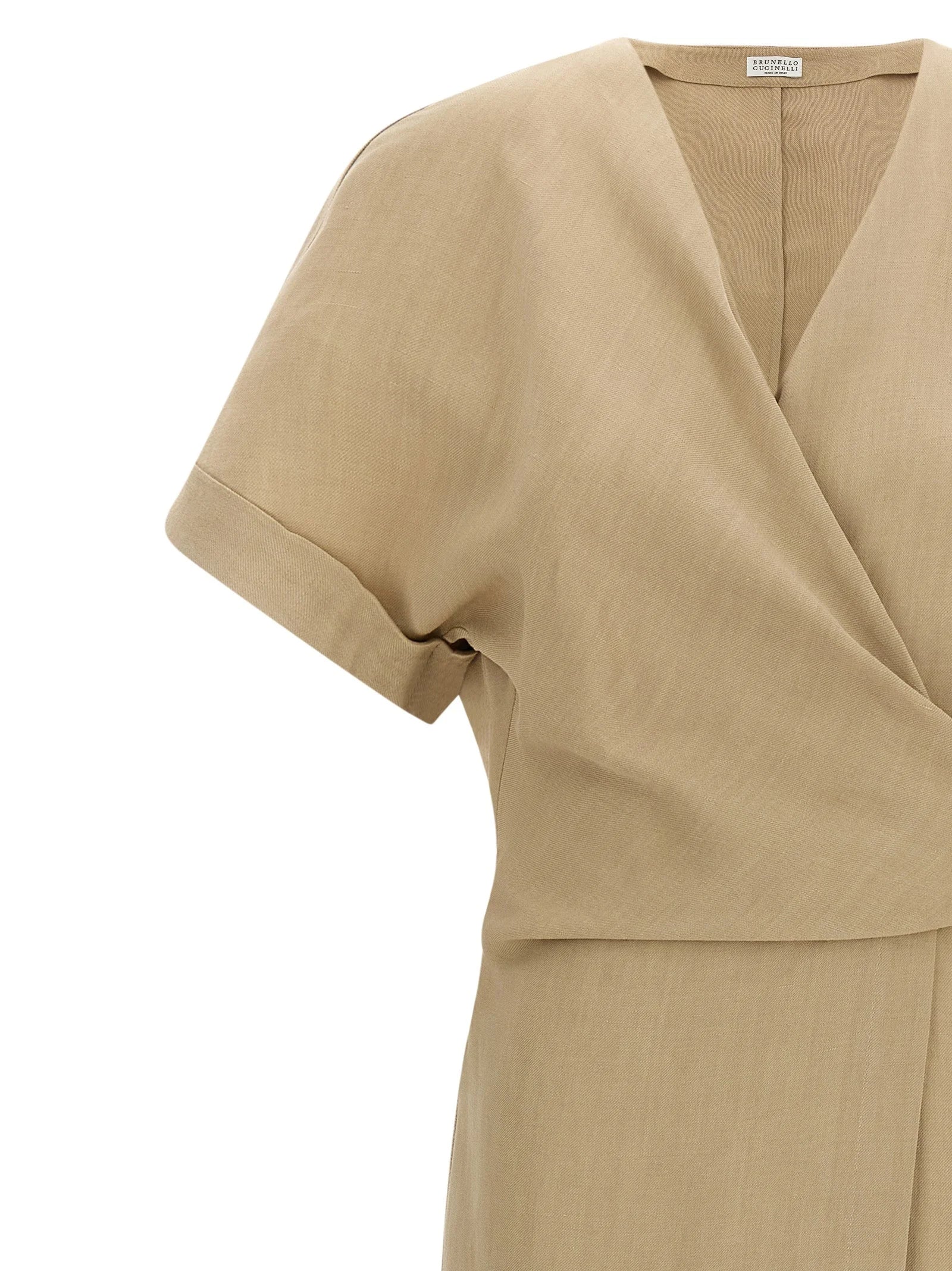 Brunello Cucinelli Beige Viscose Midi Dress - M