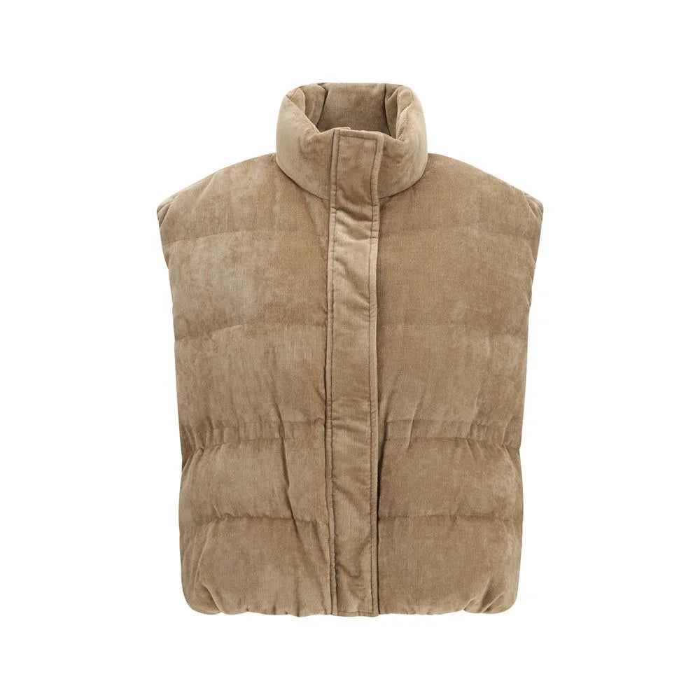 Brunello Cucinelli Beige Viscose Sleeveless Jacket