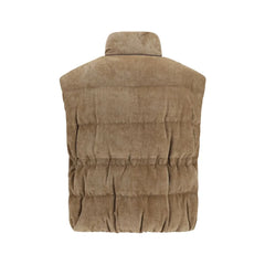 Brunello Cucinelli Beige Viscose Sleeveless Jacket