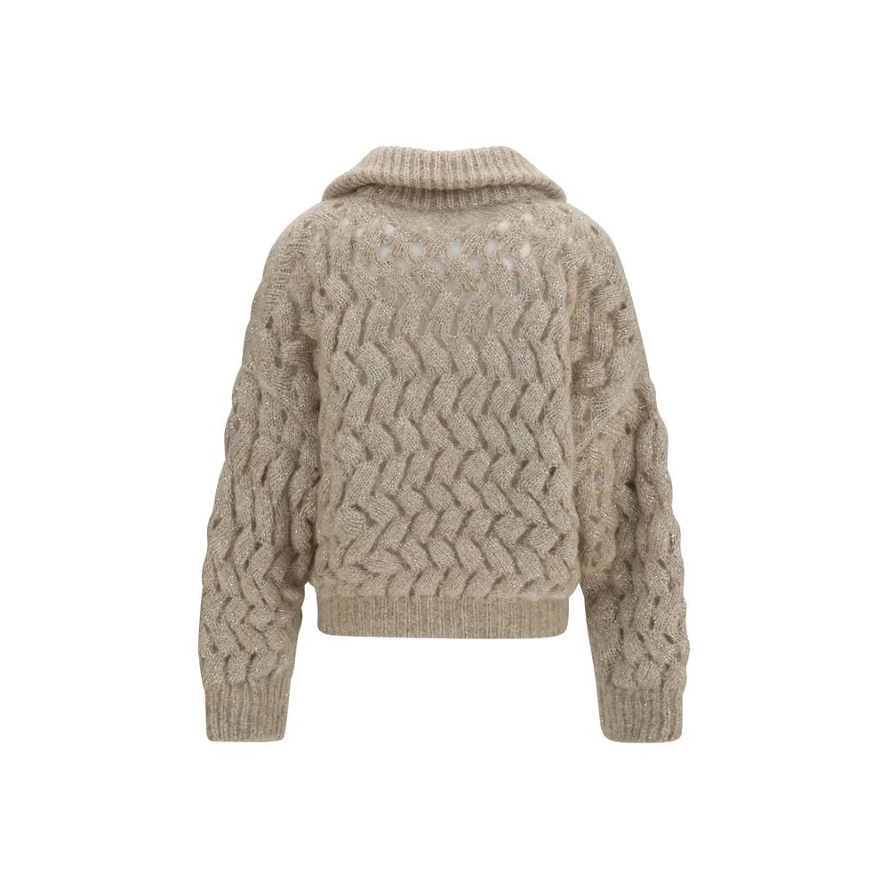 Brunello Cucinelli Beige Wool Oves Aries Cardigan