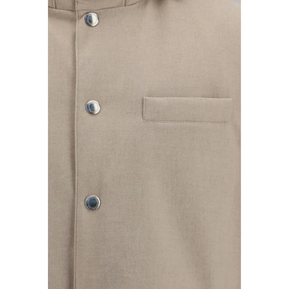 Brunello Cucinelli Beige Wool Oves Aries Sleeveless Jacket