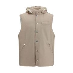 Brunello Cucinelli Beige Wool Oves Aries Sleeveless Jacket