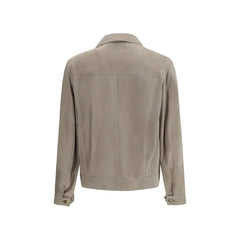 Brunello Cucinelli Bicolor Calf Leather Bos Taurus Coat - S