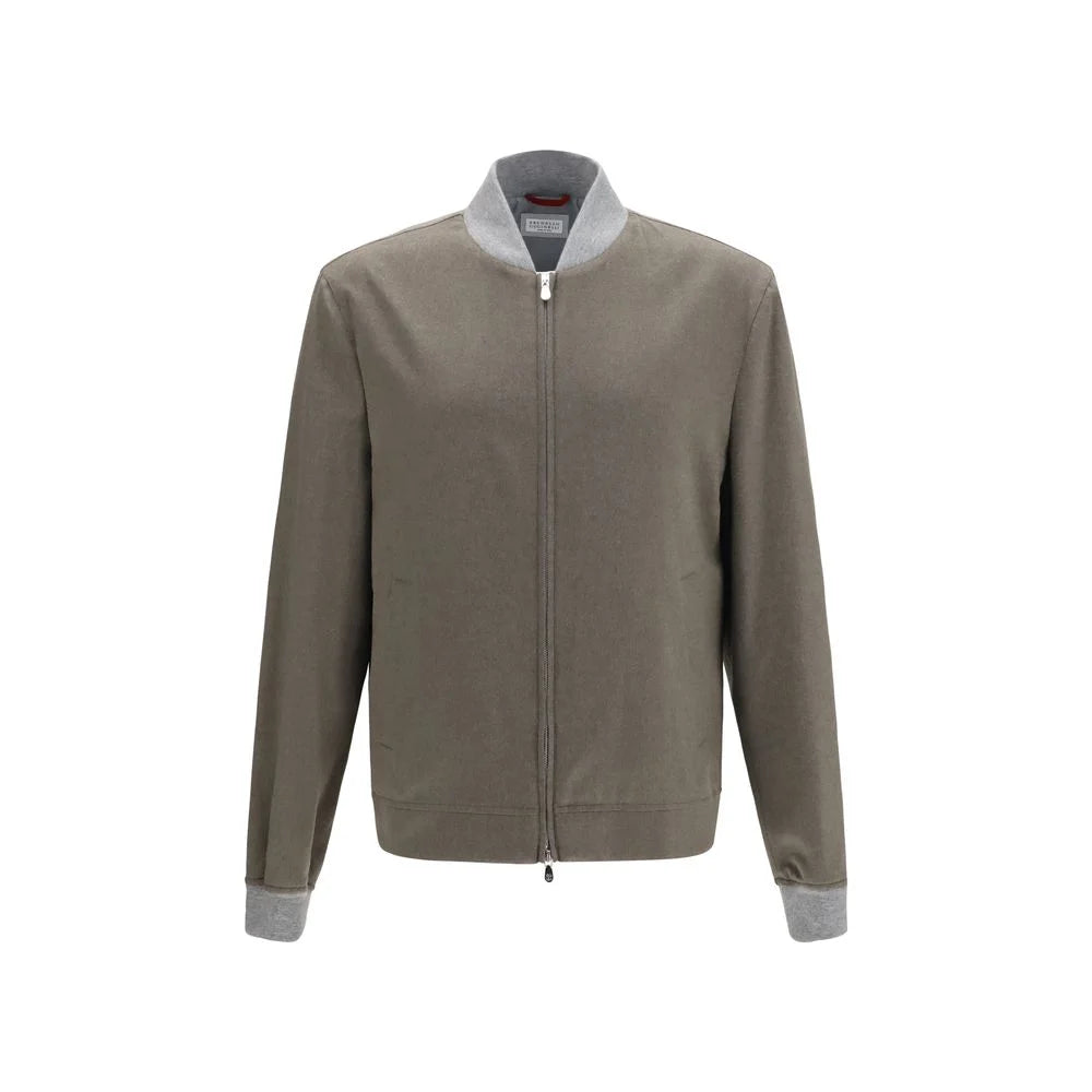 Brunello Cucinelli Bicolor Cashmere Bomber - IT50 | L