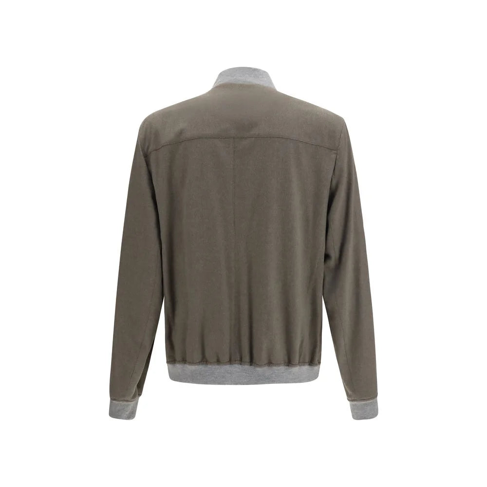 Brunello Cucinelli Bicolor Cashmere Bomber - IT50 | L