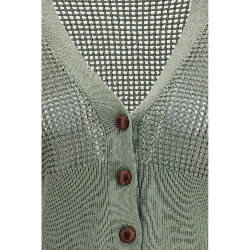 Brunello Cucinelli Bicolor Cotton Cardigan - L