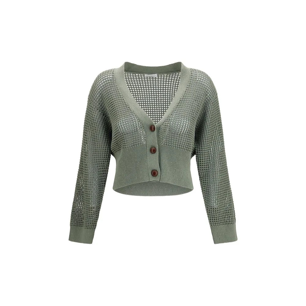 Brunello Cucinelli Bicolor Cotton Cardigan - L