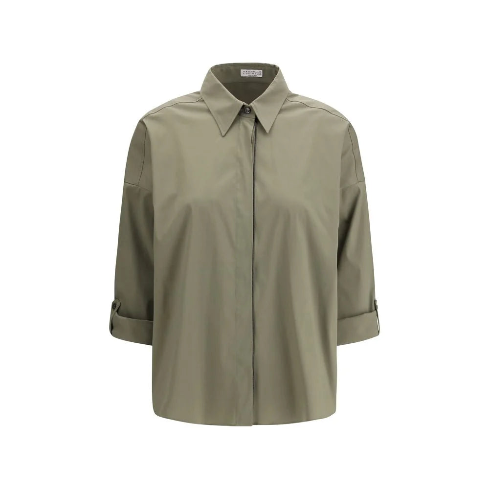 Brunello Cucinelli Bicolor Cotton Dress Shirt