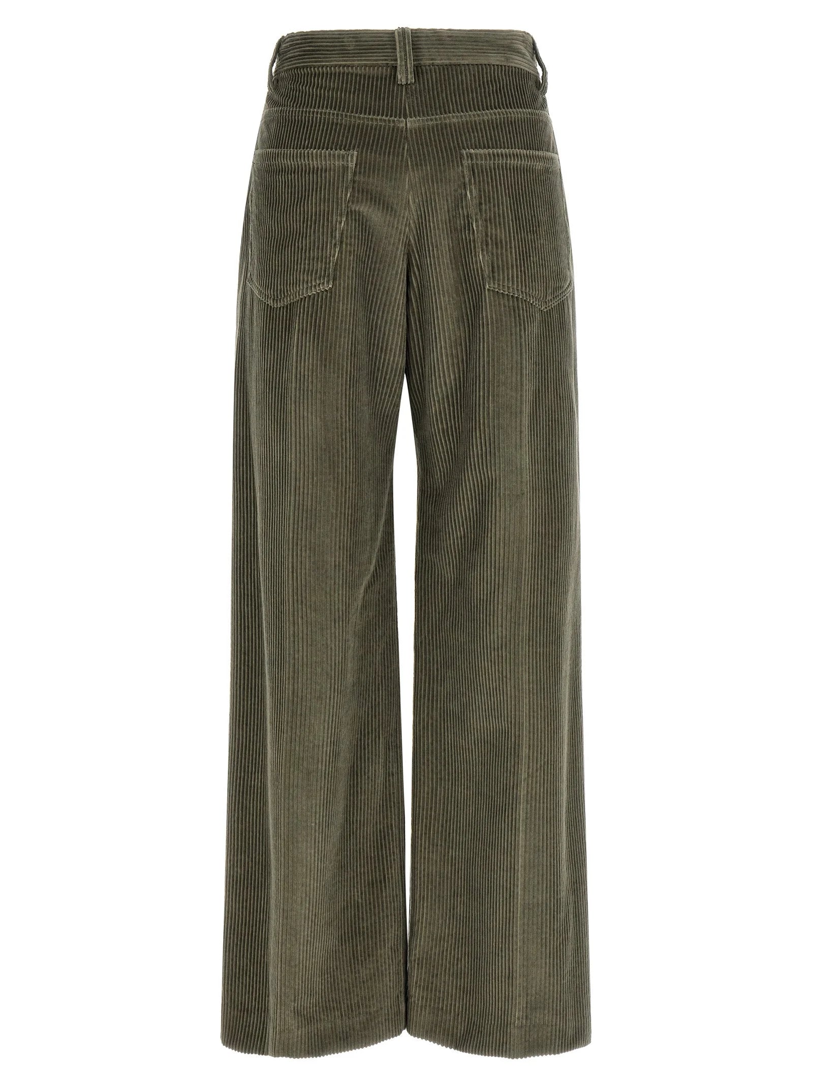 Brunello Cucinelli Bicolor Cotton Flared Pants