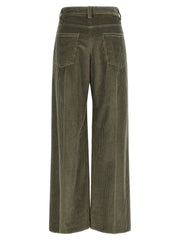 Brunello Cucinelli Bicolor Cotton Flared Pants