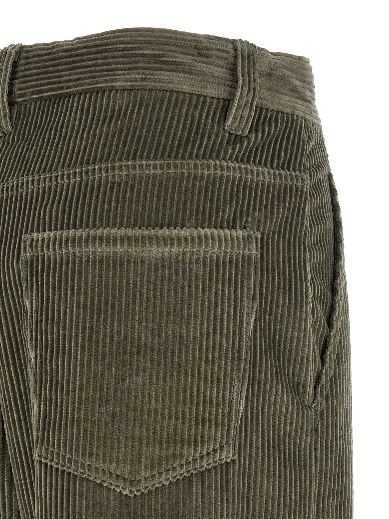 Brunello Cucinelli Bicolor Cotton Flared Pants