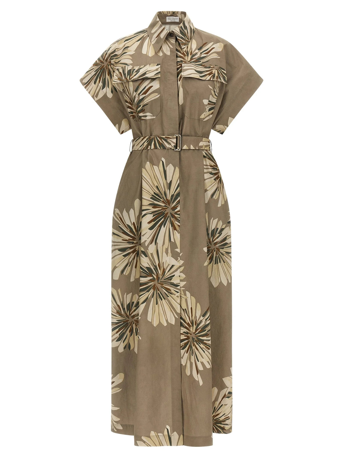 Brunello Cucinelli Bicolor Cotton Long Dress - S