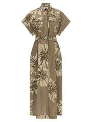 Brunello Cucinelli Bicolor Cotton Long Dress - S