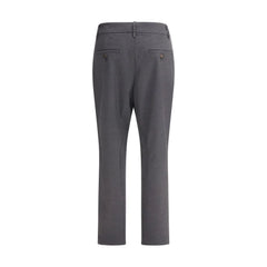 Brunello Cucinelli Bicolor Fleece Wool Casual Pants