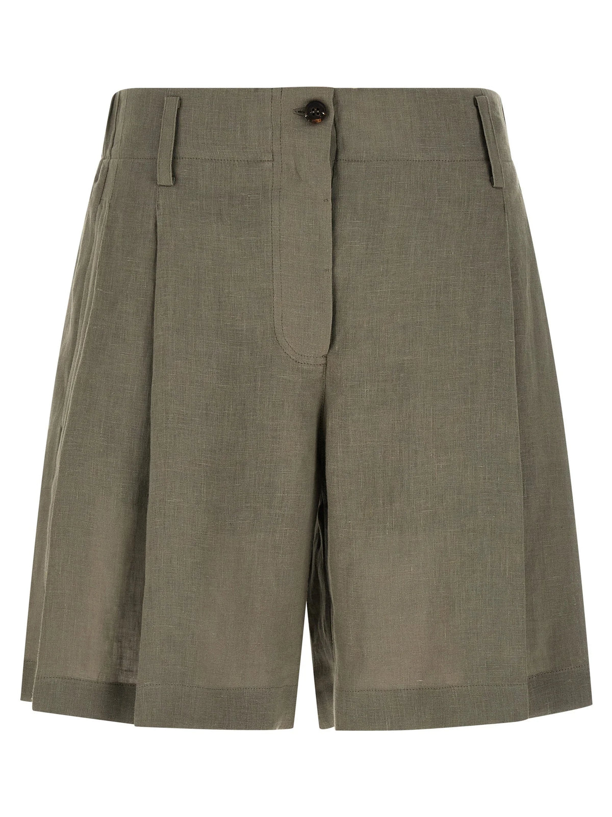 Brunello Cucinelli Bicolor Linen Bermuda Shorts - M