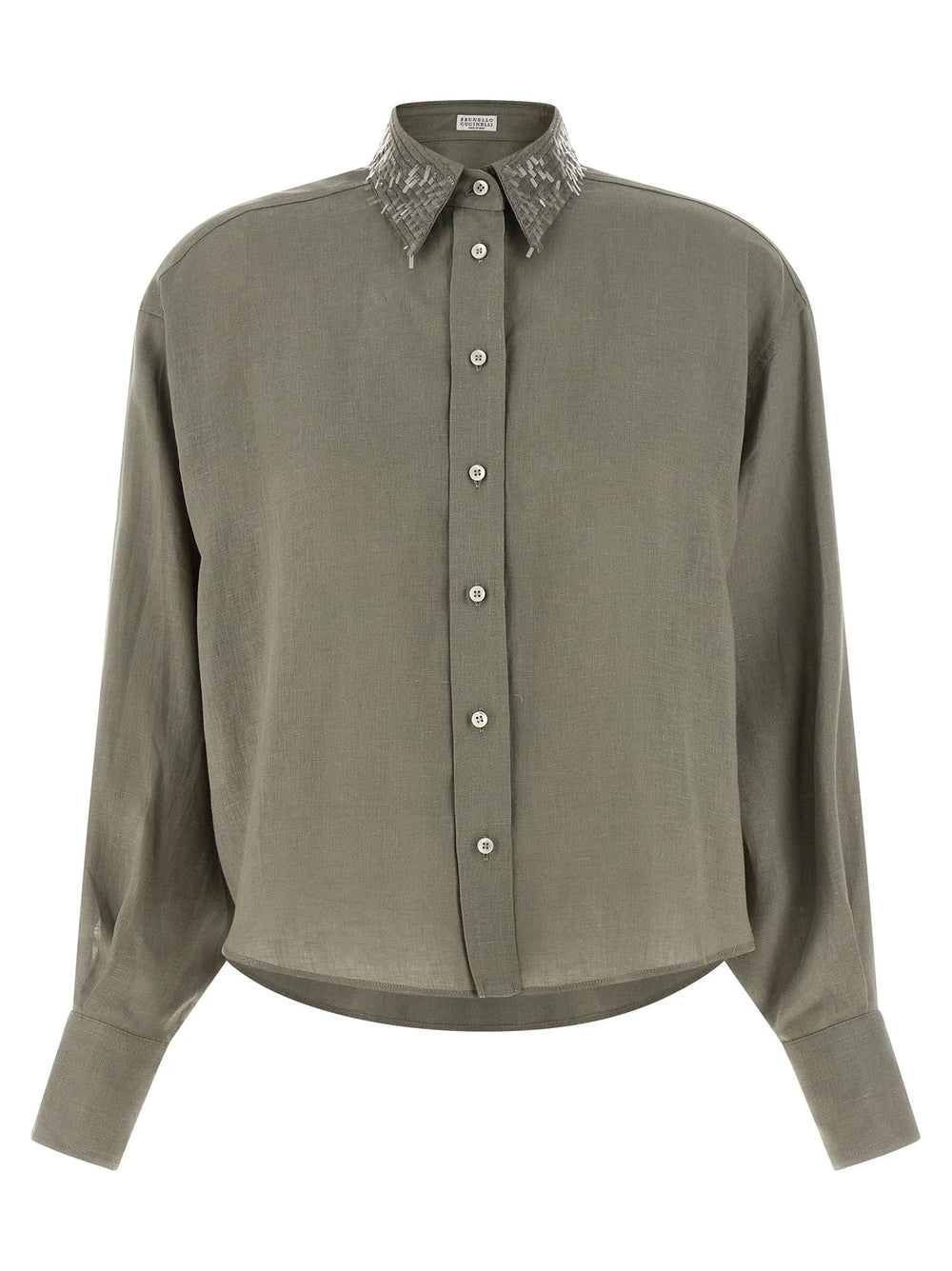 Brunello Cucinelli Bicolor Linen Blouse