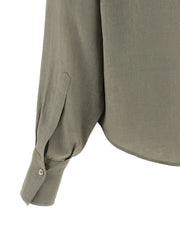 Brunello Cucinelli Bicolor Linen Blouse