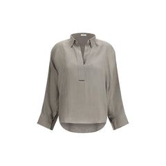 Brunello Cucinelli Bicolor Linen Blouse - M