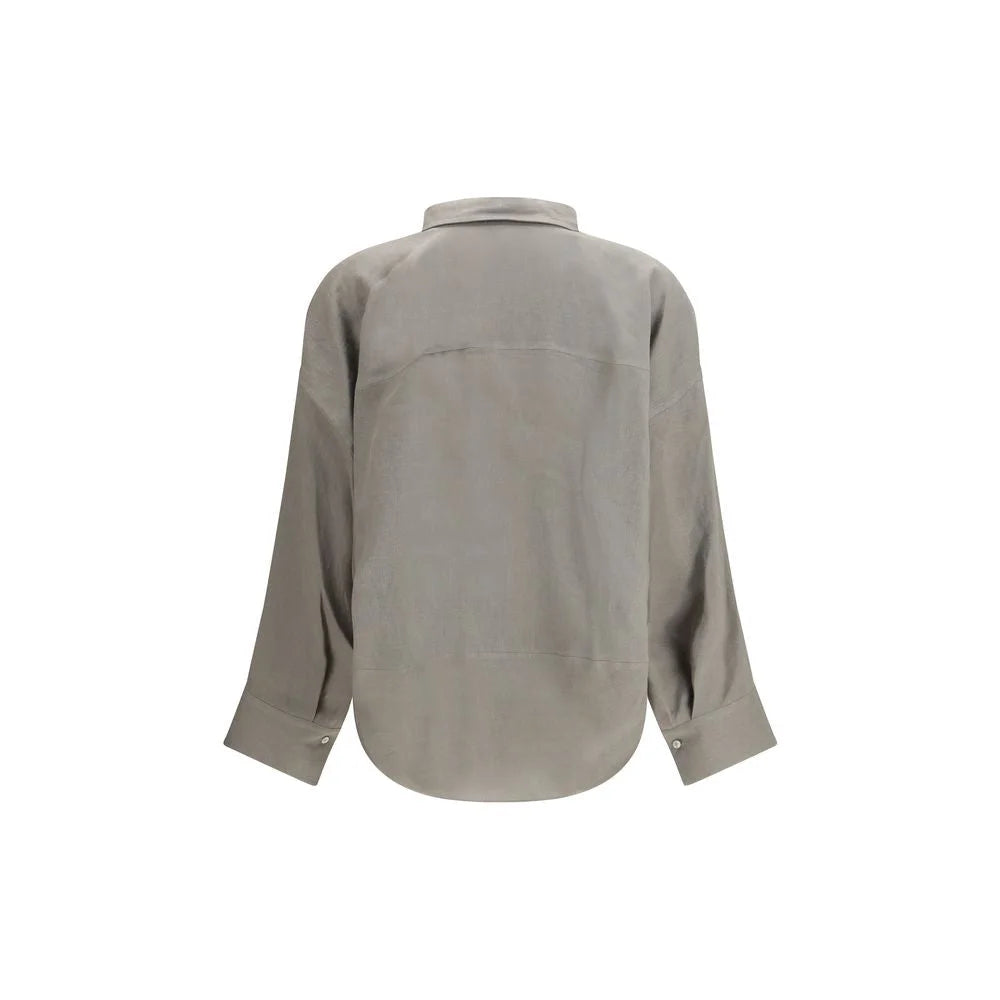 Brunello Cucinelli Bicolor Linen Blouse - M