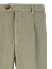 Brunello Cucinelli Bicolor Linen Casual Pants