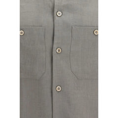 Brunello Cucinelli Bicolor Linen Dress Shirt - XXL