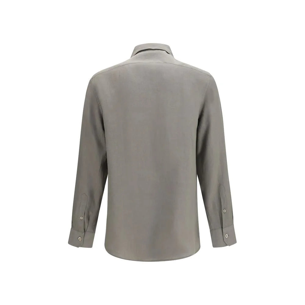Brunello Cucinelli Bicolor Linen Dress Shirt - XXL