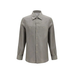 Brunello Cucinelli Bicolor Linen Dress Shirt - XXL