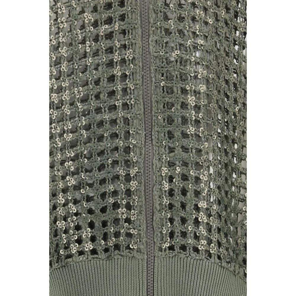 Brunello Cucinelli Bicolor Silk Bomber - M