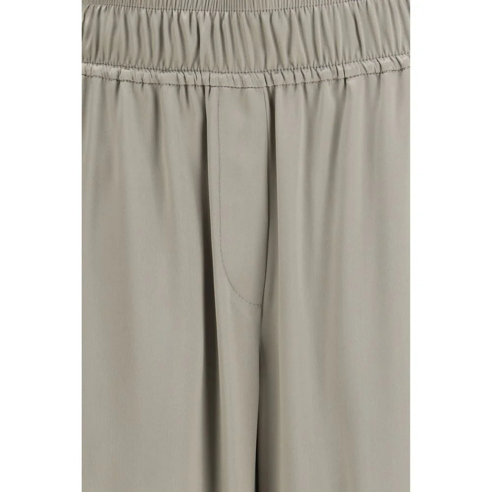 Brunello Cucinelli Bicolor Silk Casual Pants