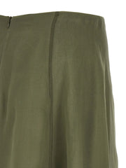 Brunello Cucinelli Bicolor Silk Midi Skirt