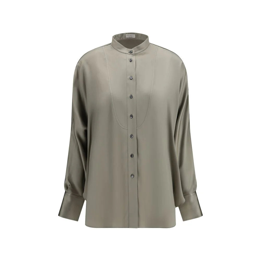 Brunello Cucinelli Bicolor Silk Shirt