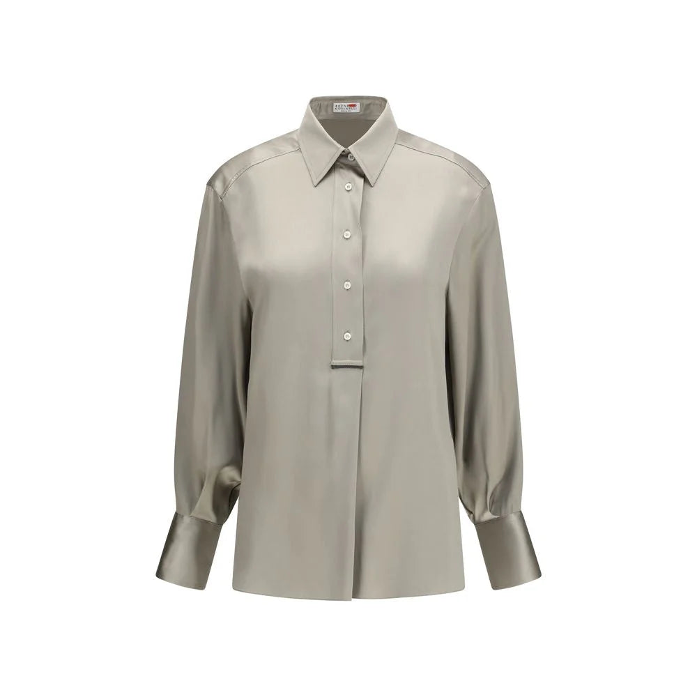Brunello Cucinelli Bicolor Silk Shirt - S