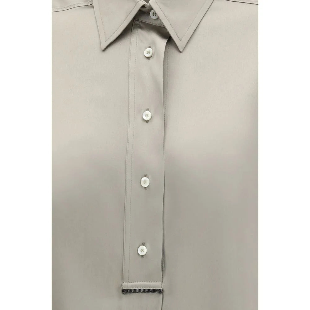 Brunello Cucinelli Bicolor Silk Shirt - S