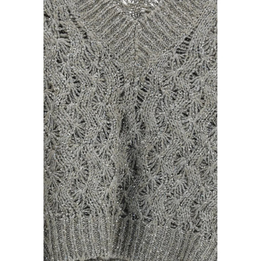 Camisola de seda Bicolor Brunello Cucinelli