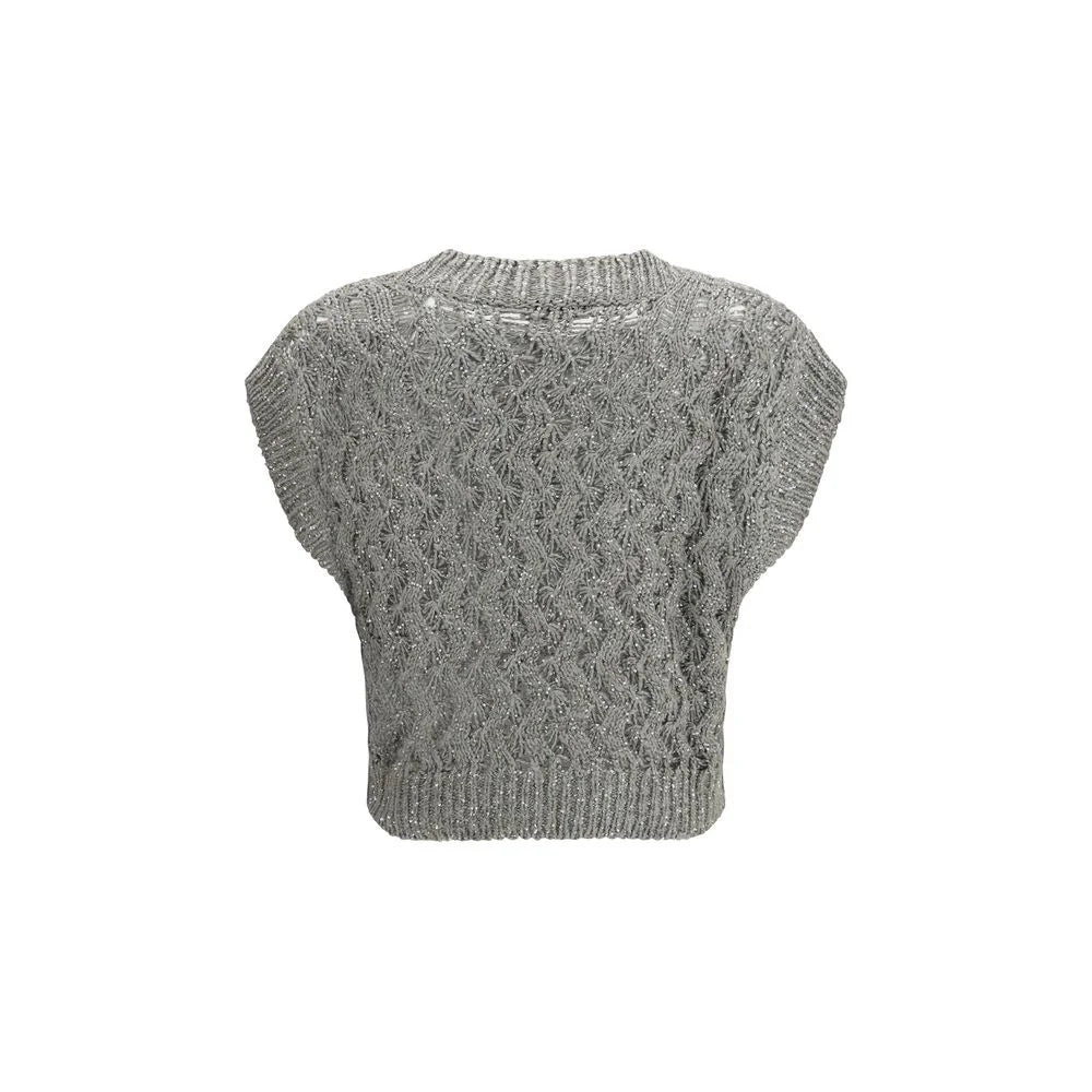 Camisola de seda Bicolor Brunello Cucinelli